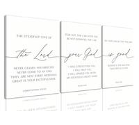 Set of 3 Unframed Scripture Christian Canvas Wall Art Bible Verse Jesus Wall Art Bible Quotes Church Decor Lamentations Isaiah Psalm Art Prints for Living Room Bedroom Office 08x12inch
