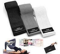 Set of 3 - UNISEX Fabric Loop Hip Resistance Bands - Non Slip Workout Exercise Bands - Ideal for Butt Booty Glutes Legs Hips Squats Strength Training Rehab