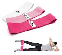 Set of 3 - UNISEX Fabric Loop Hip Resistance Bands - Non Slip Workout Exercise Bands - Ideal for Butt Booty Glutes Legs Hips Squats Strength Training Rehab