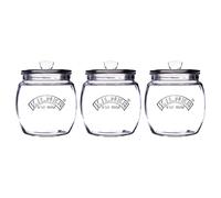 Set of 3 Universal Push Top Storage Jars Transparent