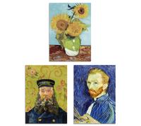 Set of 3 Vincent Van Gogh Classic Paintings Blue Gold Art Prints Artery8 Yellow A3