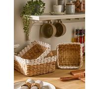 Set of 3 Water Hyacinth Home Decor Indoor Storage Baskets Dibor Natural L