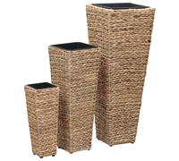 vidaXL 3x Garden Raised Beds Water Hyacinth Black Outdoor Flower Pot Planter