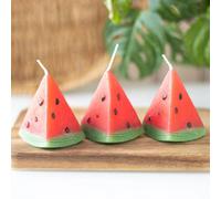 Set Of 3 Watermelon Shaped Candles