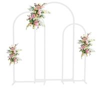 Set of 3 Wedding Arch Balloon Frame Metal Backdrop Stand Garden Floral Arch Deco for Graduation Wedding Birthday Party