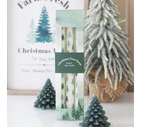 Set of 3 White Fir Tree Taper Candles - Elegant Winter Wonderland Design, Unscented with 5-Hour Burn Time, Perfect for Holiday Tablescapes and Gifting