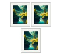 Set of 3 - White Frame 6"x 8" Glass Front Wood Picture Frames Certificate Frame Portrait Landscape Wall Mountable/Tabletop Photo Frame Picture Display Art Wall Gallery Home Office Decor