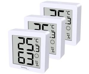 Set of 3 WS9425 White Thermometers, Hygrometer, Extra Small, Magnetic Holder, 3 x WS9425 in a Packaging
