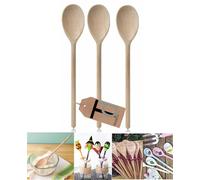 Set of 3 x 12" (300mm) Beechwood Wooden Spoon, Ideal for Baking, Decorating, Engraving Made in The EU. Tradeco Direct®
