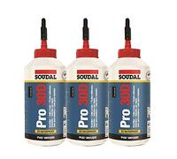 Set of 3 x 750 ml Soudal Pro 30D Ready-to-Use Waterproof PVAC-Based Wood Glue