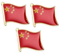 Set of 3 x Flag of China pin Badges Chinese Flag Pin Badge