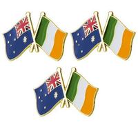 Set of 3 x Ireland and Australia Flag metal pin badges Each Badge is approx. 25mm x 15mm enamel finish