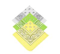 Set of 3 x Paisley Bandana Scarf/Neckerchief/Headscarf/Bandanna Headband for Men,Ladies,Kids,Boys & Girls Ideal 4 Dressing up,Partying,casual clothing dressing (White,Lime Green,Yellow)