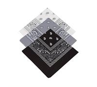 Set of 3 x Paisley Bandana Scarf/Neckerchief/Headscarf/Bandanna Headband for Men,Ladies,Kids,Boys & Girls Ideal 4 Dressing up,Partying,casual clothing dressing (White,Grey,Black)