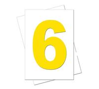 Set of 3 - Yellow Bin Number 6 - Removable Self Adhesive Waterproof Durable Vinyl Stickers - Digitally Cut to the sticker Shape - size 170mm