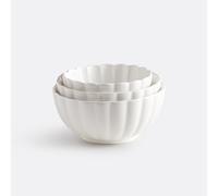 Set of 3 Ylan Porcelain Nesting Bowls White