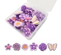 Set of 30 Attractive Flower Push Pins Multifunction Thumb Tacks Pushpin Collection for Securing Documents & Decorating Space Flower Pushpin