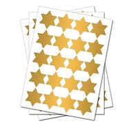 Set of 30 - Gold Six Point Star Merit Reward Stickers - Removable Self Adhesive Waterproof Durable Vinyl Label Sticker 38mm Each for School, Preschool, Nursery & Home Activity by Party Decor