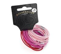 Set of 30 Pink Tones Thin Hair Elastics Bobbles Hair Bands