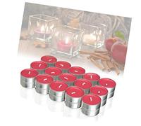 Set of 30 scented tea lights, scented candles, baked apple, tea light in aluminium case, each 3.8 x 1.5 cm, 4 hours burning time