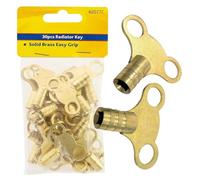 Set of 30 Solid Brass Radiator Keys - Plumbing Bleed Key | Bleeding, Venting, Air Valve | Household | DIY | 30Pc | Easy Grip | Heating Repairs