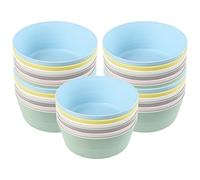 Set of 30 x KALAS Kids' Reusable Plastic Snack Bowls, 12cm, Mixed Pastel Colours, Stackable, Dishwasher Safe