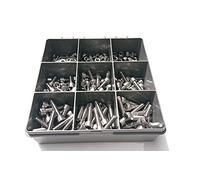 Set of 300 Assorted M6 Allen Socket Head Cap Machine Screws/Bolts, Nuts and Washers -DIN 912- A2-70 (304 Grade) Stainless Steel; Sturdy Recycled Compartment Box
