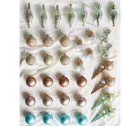 Set of 35 Baubles FROSTING Glass Multicolour