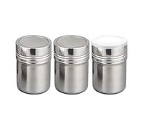 Set of 3Pcs Powder Sugar Shaker with Lid,Stainless Steel Fine Mesh Shaker, for Sifter Cocoa,Cinnamon Powder,Icing Sugar,Chocolate Coffee (Small)