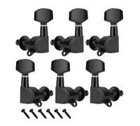 Set of 3x3 Tuning Pegs Acoustic Guitar Machine Heads Tuners Keys 3L3R,Chrome/Black(Black 3L3R)