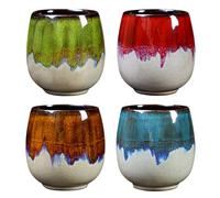 Set of 4 100ml Cappuccino Coffee Mugs Ceramic Reusable Coffee Cups for Home Garden Camping Art Design