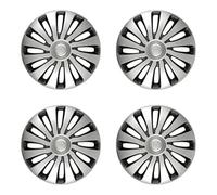 Set of 4 14" Wheel Trims For VOLKSWAGEN FOX UP - Covers, Clean Design, Sepang Silver & Black, Hub Caps, Alloy Look - x4