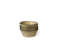 Set of 4 17.5cm Oslo Oatmeal Reactive Glaze Ceramic Bowls Scandi Home Beige One Size