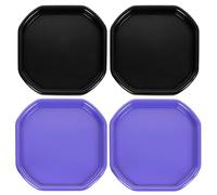 Set of 4-2 x Purple + Black Small -Octagonal Mixing Tray High Grade Plastic for Cement Mortar, Sand Plastering Anti-Slip Fun Play Tuff Tray for Home Art & Craft Activity Tray Messy Tray 70x70cm