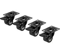 Set of 4 360-Degree Swivel Wheels with Brake, Heavy-Duty Caster Wheels for Furniture, Baby Cribs, Kitchen Cabinets, Tables - Smooth Mobility & Stability.