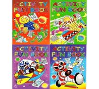Set of 4 A4 Activity Fun Book Childrens Home Learning Puzzle Colouring Tracing Challenge Books