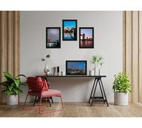 (Set of 4) A4 Black Styrene Photo Frames 21x30cm - Durable Wall Display Decor Frames for Photos, Portrait Art and Certificates Picture Frame - Wall & Table Mountable -Perfect For Office, Home Decor