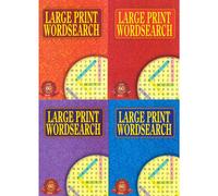 Set of 4 A4 Large Print Word Search Puzzles Pads Adults Brain Teaser Challenges