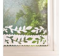 Set of 4 Adhesive Moisture Absorbers - Reusable Stick On Window Condensation Water Absorbing Floral Pattern Decorations for Cool Cold Winter Weather, Prevents Puddles & Mould Forming - Each H6 x L30cm