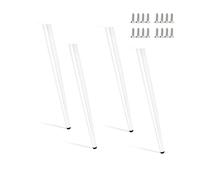 Set of 4 Adjustable 72cm Metal Furniture Legs in White Gold - Modern Replacement Legs for Tables, Chairs, Sofas, Cabinets, Dressers, and Beds - Stylish Home Decor Upgrade