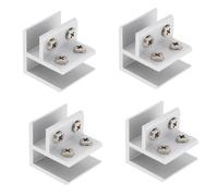Set of 4 Adjustable Glass Clamps Crafted from Aluminum Alloy for 6 12 mm Thick Glass in Cabinets, Fences, and Other Installations (8-12mm)