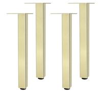 Set of 4 Adjustable Golden Sofa Legs 6-60 cm Round Aluminum Table Feet for Furniture TV Stand Bathroom Vanity Includes Screws 19.7" Height