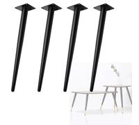 Set of 4 Adjustable Metal Furniture Legs 10-72cm Height Heavy Duty Steel Table Legs for Sofa/Desk 650kg Load Capacity Black Cylinder Design (25cm/10)