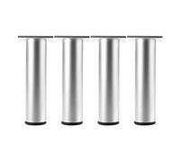 Set of 4 Adjustable Metal Sofa Legs, DIY Replacement Feet for Cabinets, Desks, Couches, Ottomans, Aluminum Alloy, 8cm/3.15in, Silver Finish, Durable & Stylish