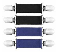Set of 4 Adjustable Sweater Clips - Elasticated Garment Fasteners for Cardigans & Jackets | Universal Size Fits Kids & Adults | Premium Mitten Holders & Clothing Chains