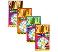Set Of 4 Adult Sudoku Number Puzzle Slim Books 100 Each Travel Brain Game 4120