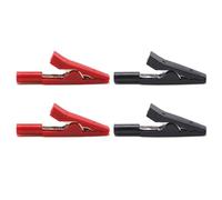 Set of 4 Alligators Clamps with Insulation & 2mm Banana Plug for Laboratory Testing Secure Electrical Connection Secure Electrical Connection