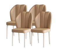 Set of 4 Armless Leather Dining Chairs with Upholstered Seats for Kitchen, Guest, and Leisure Use