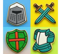 Set of 4 Armour, Swords and Shields Cookie Cutters
