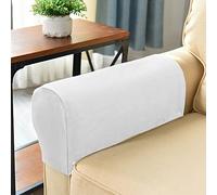 Set of 4 Armrest Covers, Sofa Stretch Armchair Covers, Anti-Slip Furniture Protector Slipcovers, Soft Velvet Couch Arm Covers for Sofa Recliner Chair,White
